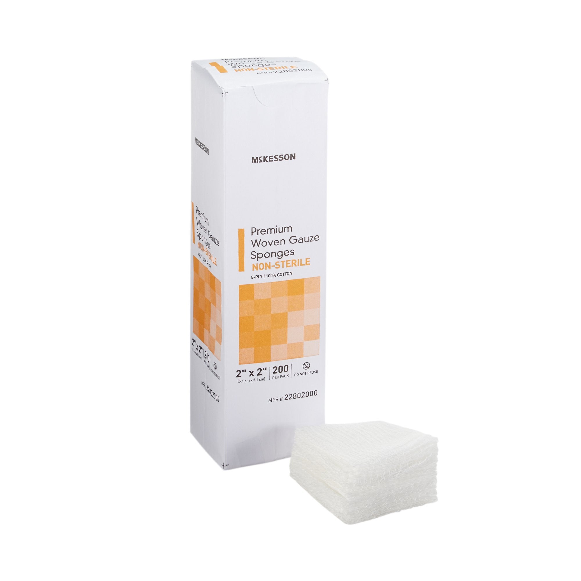 446037 - McKesson - McKesson Gauze Sponge 2 X 2 in 8-Ply NonSterile , 22802000, Case of 5000, (CS)