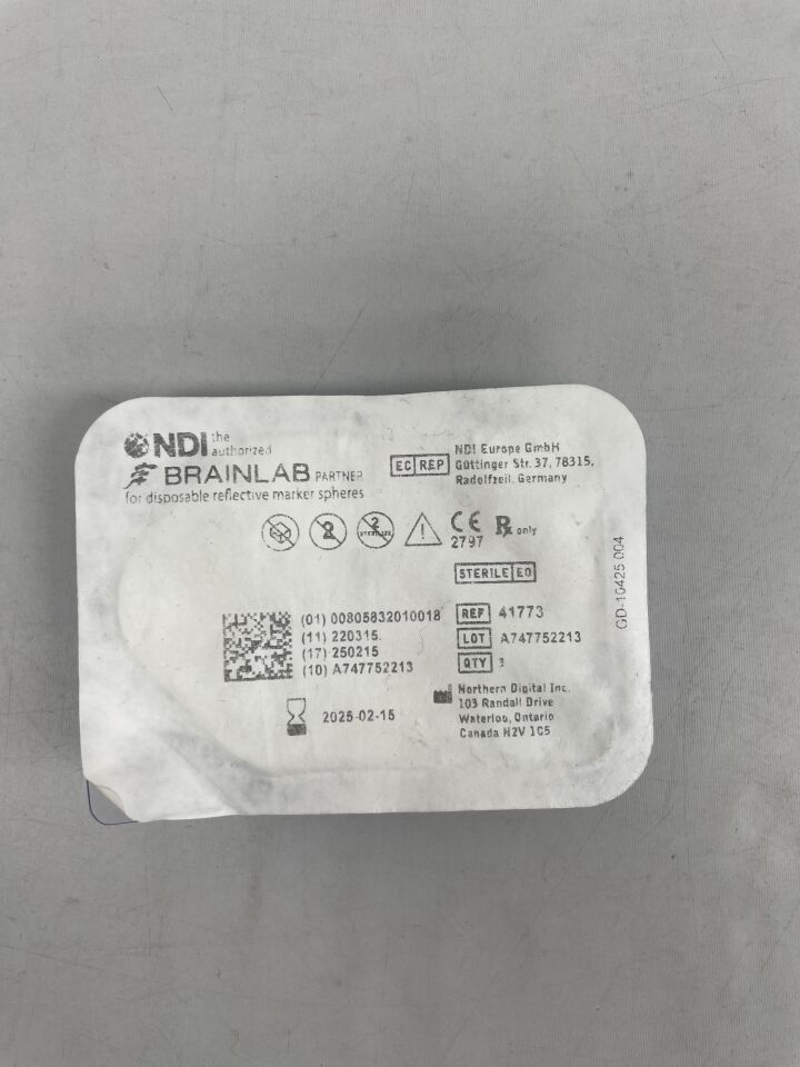 41773 - NDI - BRAINLAB para esferas marcadoras reflectantes desechables, ( EA ) - ( Fecha de caducidad : 2025-02-15 )