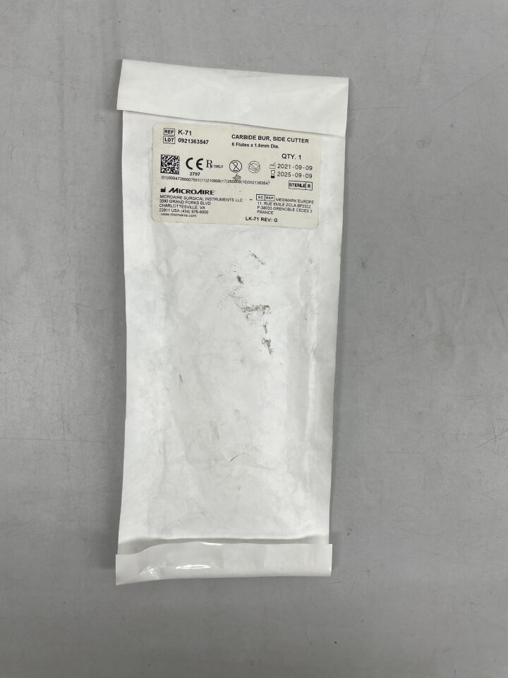 K-71 - MICRO-AIRE - 硬質合金側切銑刀,6 刃 x 1.6mm 直徑,(EA)-(有效期至:2025-09-09)
