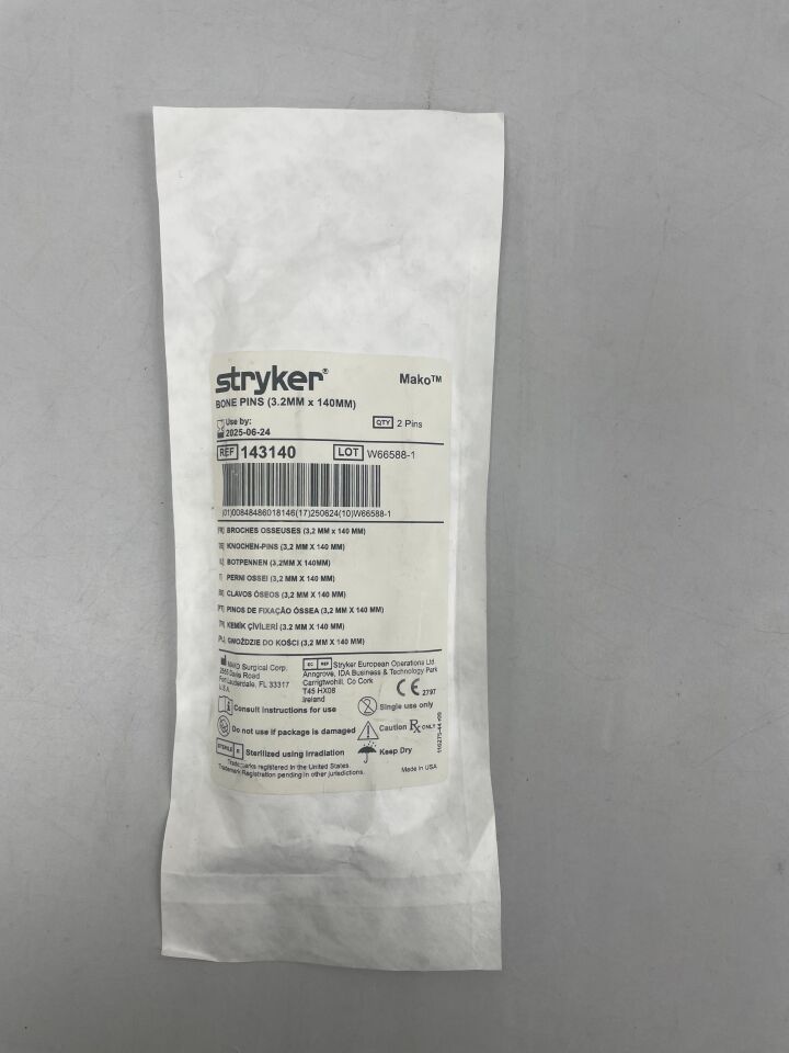 143140 - STRYKER - MAKO BONE PINS, 3.2mm X 140mm, 2 per pack , ( EA ) - ( Expiry Date : 2025-06-24 )