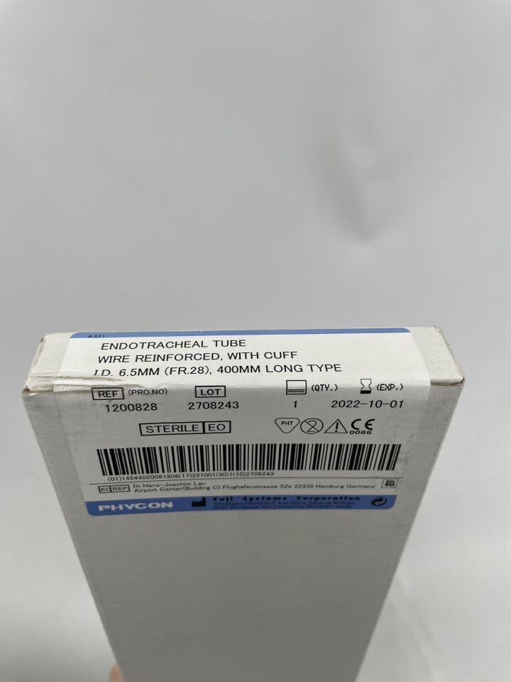 1200828 - PHYCON - Endotracheal tube Wire reinforced with cuff, 6.5mm, 400mm long type, (BX/1) - ( Expiry Date: 2022-10-01 )