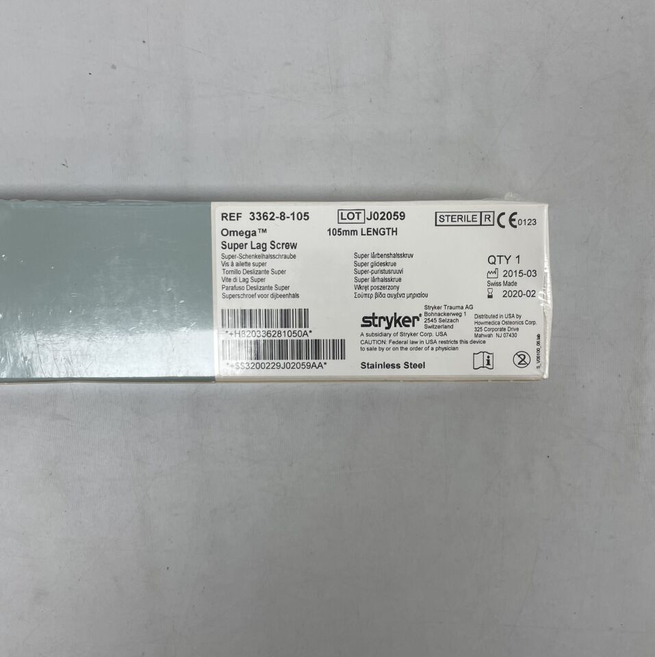 3362-8-105 - STRYKER - Omega Super Lag Screw 105mm length, (BX/1) - ( Expiry Date: 2020-02-01 )