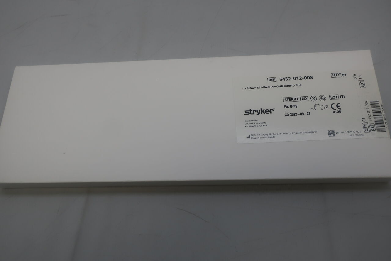 5452-012-008 - STRYKER - S2 Mini Diamond Round Bur 1mm x 0.8mm, () - ( Expiry Date: 2022-09-28 )