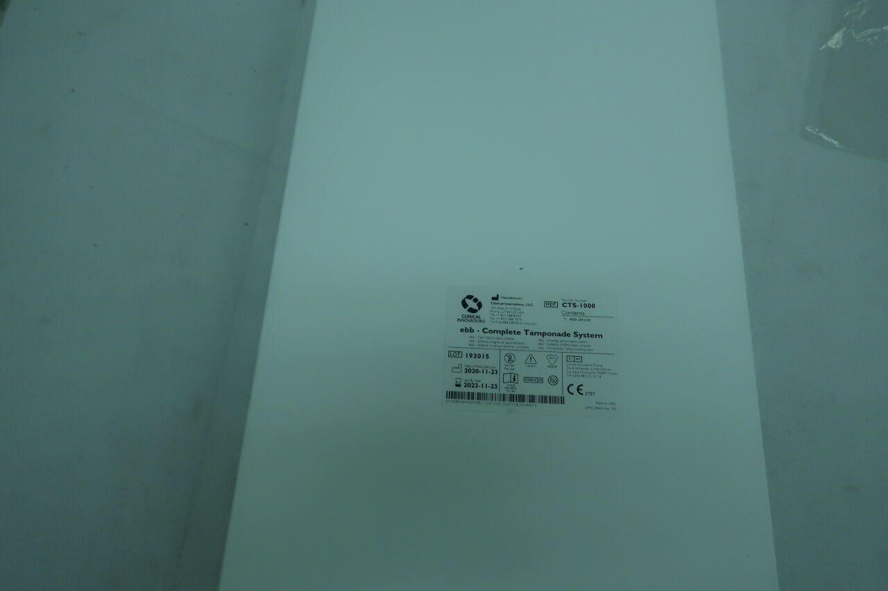 CTS-1000 - CLINICAL INNOVATIONS - Ebb Complete Tamponade System Postpartum Hemorrhage Balloon, 750 mL fill capacity, (BX/1) - ( Expiry Date: 2024-01-21 )