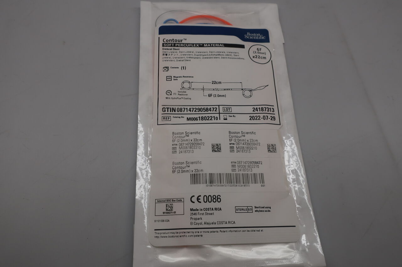 180221 - BOSTON SCIENTIFIC - Contour Soft Percuflex Material Ureteral Stent, 6f x 22cm, (EA) - ( Expiry Date: 2022-07-29 )
