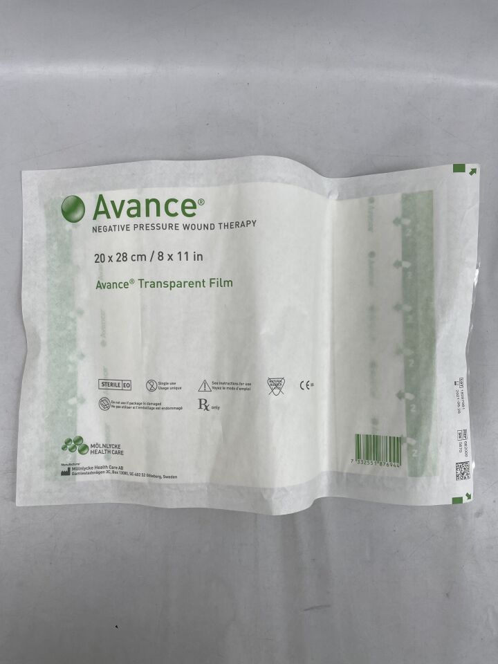 662000 - MöLNLYCKE - Avance Negative-pressure wound therapy, transparent film 20x28cm , (EA) - ( Expiry Date: 2021-06-28 )