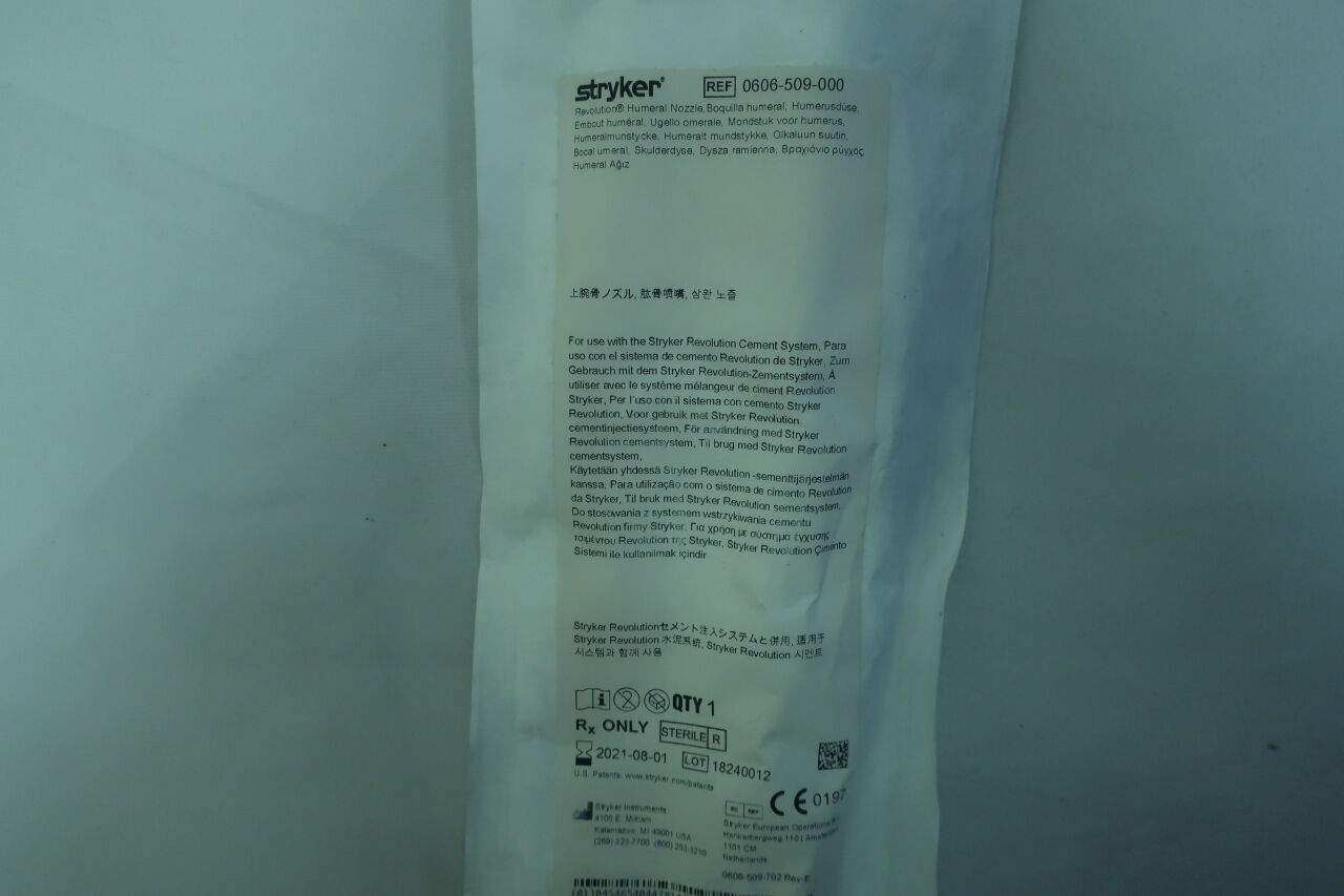 0606-509-000 - STRYKER - Revolution humeral nozzle, for use with Revolution Cement System, (EA) - ( Expiry Date: 2019-10-01 )