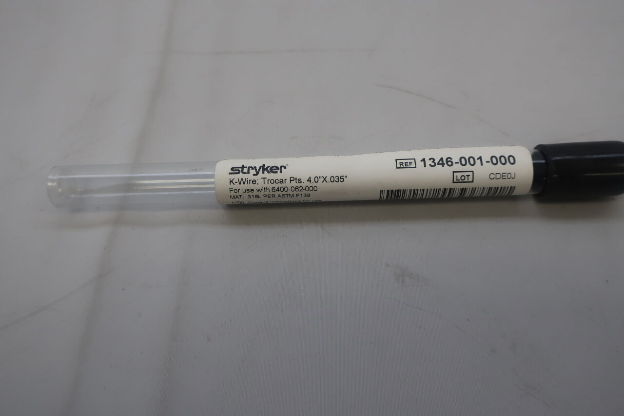 1346-001-000 - STRYKER - K-Wire, Trocar Pts. 4.0'' x .035'', 6 pieces, (EA) - ( Expiry Date: 2020-01-01 )