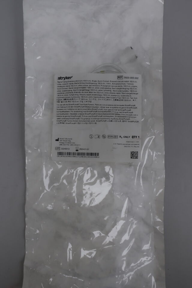 5920-000-002 - STRYKER - Sterile Tubing Extension 40.0inch, Single, Quick Connect, (EA) - ( Expiry Date: 2024-03-01 )