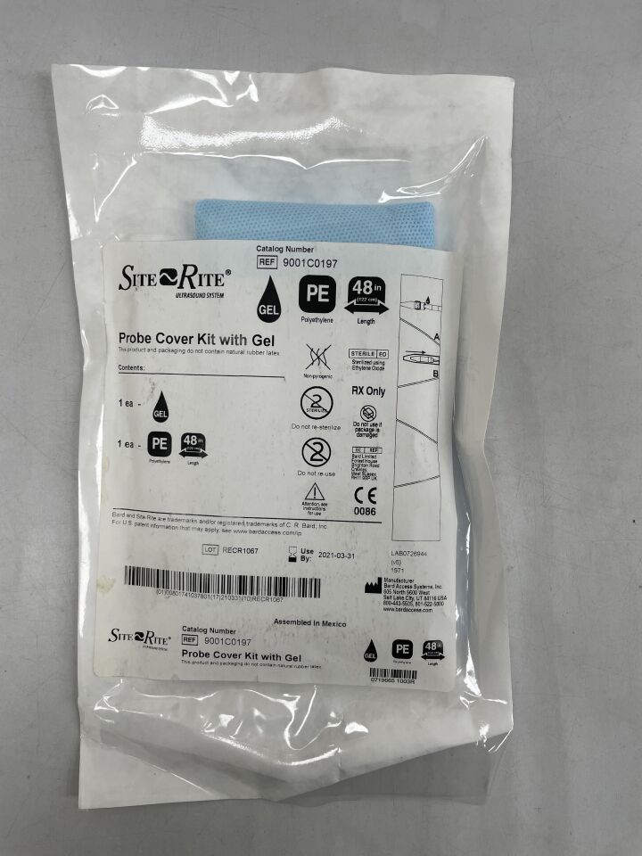 9001C0197 - BARD - SiteRite 48" Probe Cover w/Gel, (EA) - ( Expiry Date: 2021-03-31 )