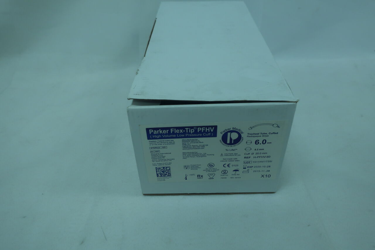 H-PFHV-60 - SALTER LABS - Parker Flex-Tip, Endotracheal Tube, High Volume Low Pressure (PFHV), Cuffed, 6.0mm, (EA) - ( Expiry Date: 2020-10-28 )