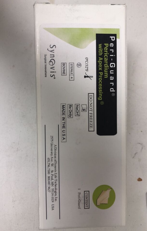 PC1016N - SYNOVIS - PERI-GUARD, Pericardium with Apex Processing, (EA) - ( Expiry Date: 2023-06-08 )