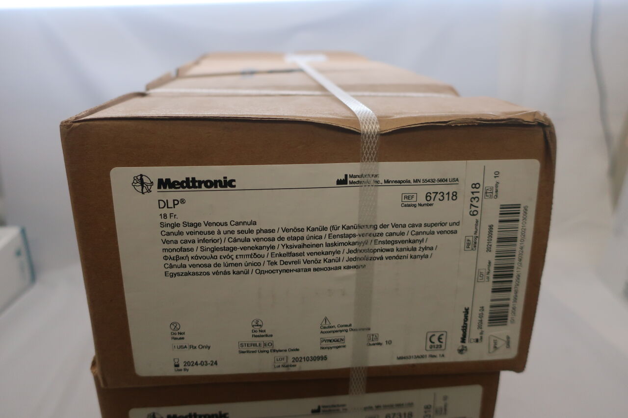 67318 - MEDTRONIC - DLP Single Stage Venous Cannula Straight, 18F, (BX/10) - ( Expiry Date: 2024-03-24 )