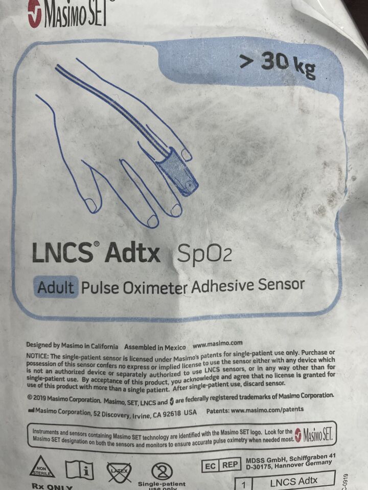 1859 - MASIMO - LNCS Adtx SpO2, Adult Pulse Oximeter Adhesive Sensor, (EA) - ( Expiry Date: 2023-11-01 )