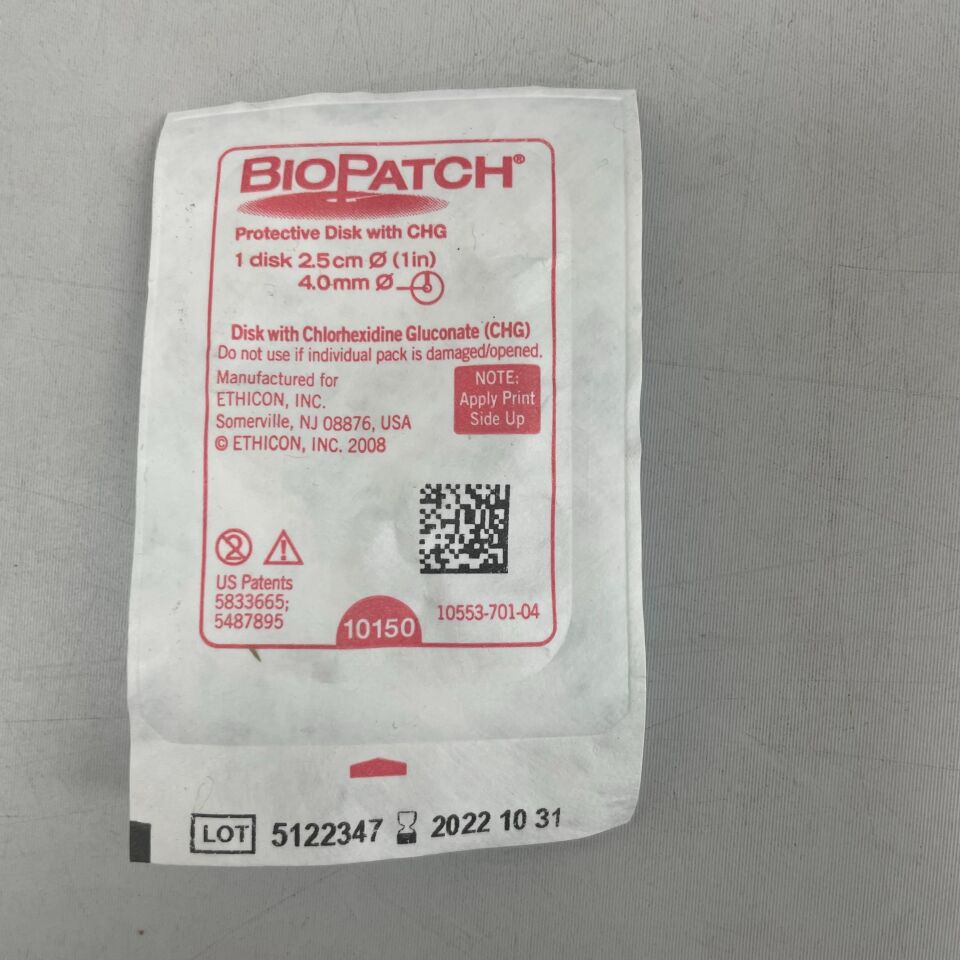 10150 - ETHICON - BioPatch Protective Disk, 2.5 cm, 4 mm Center Hole, (EA) - ( Expiry Date: 2022-07-31 )