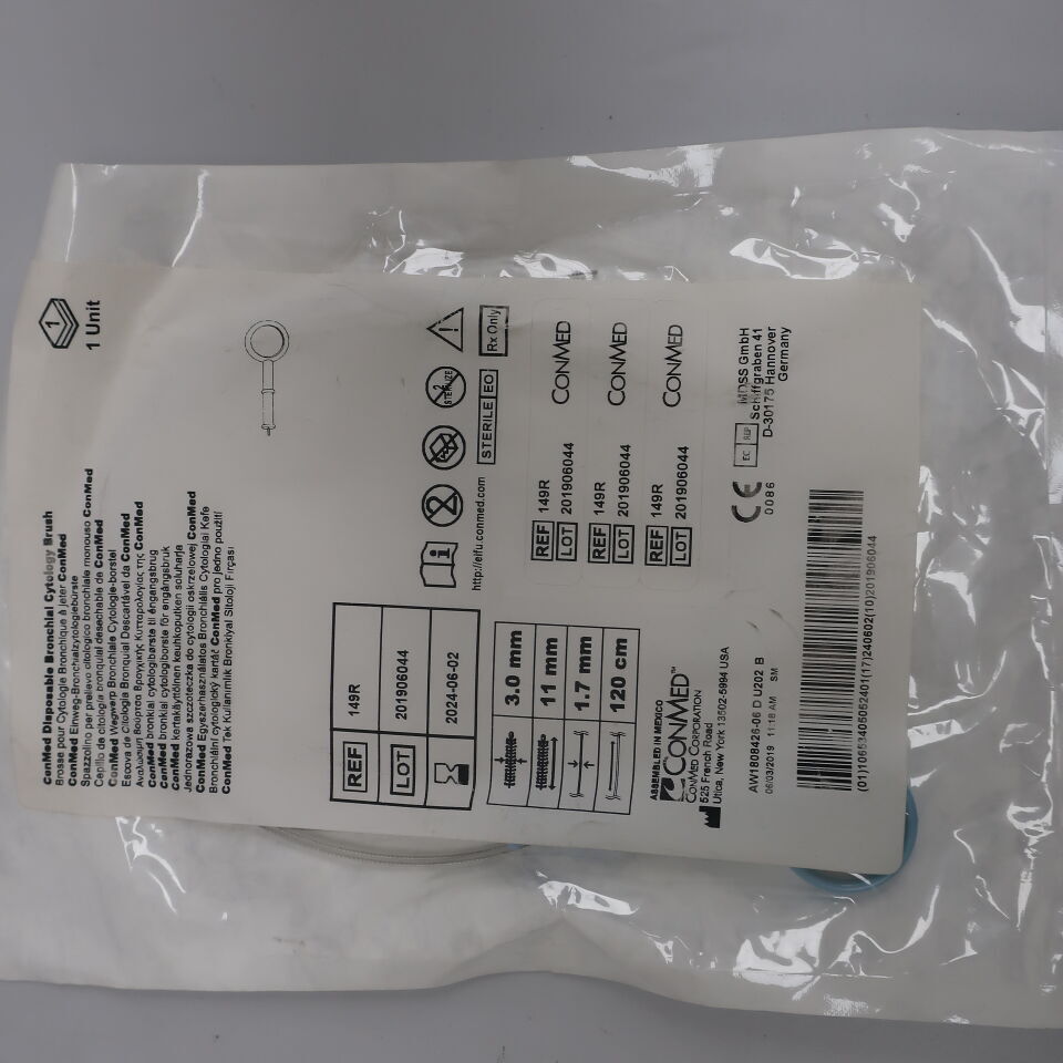 149R - CONMED - DISPOSABLE BRONCHIAL CYTOLOGY BRUSH, 1.7 mm dia. x 120 cm Sheath Length, (EA) - ( Expiry Date: 2024-06-02 )