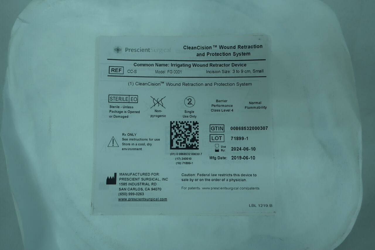 CC-S - PRESCIENT SURGICAL - CleanCision Wound Retraction and Protection System, incision size 3-9cm, small, (EA) - ( Expiry Date: 2024-06-10 )
