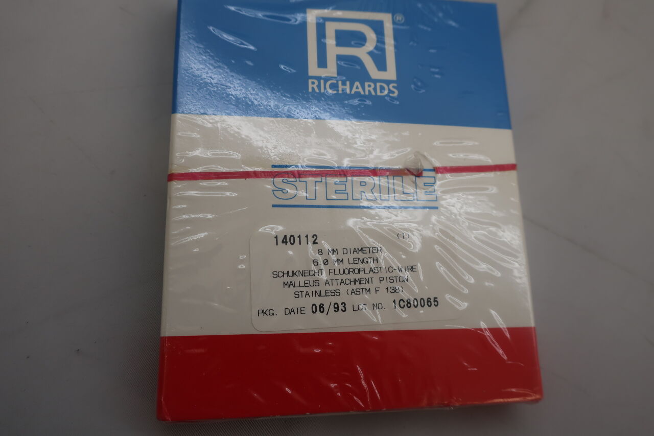 140112 - RICHARDS - SCHUKNECHT FLUOROPLASTIC IC-WIRE, Malleus Attachment Piston, .8mm dia x 6.0mm length, (BX/1) - ( Expiry Date: 2022-06-25 )