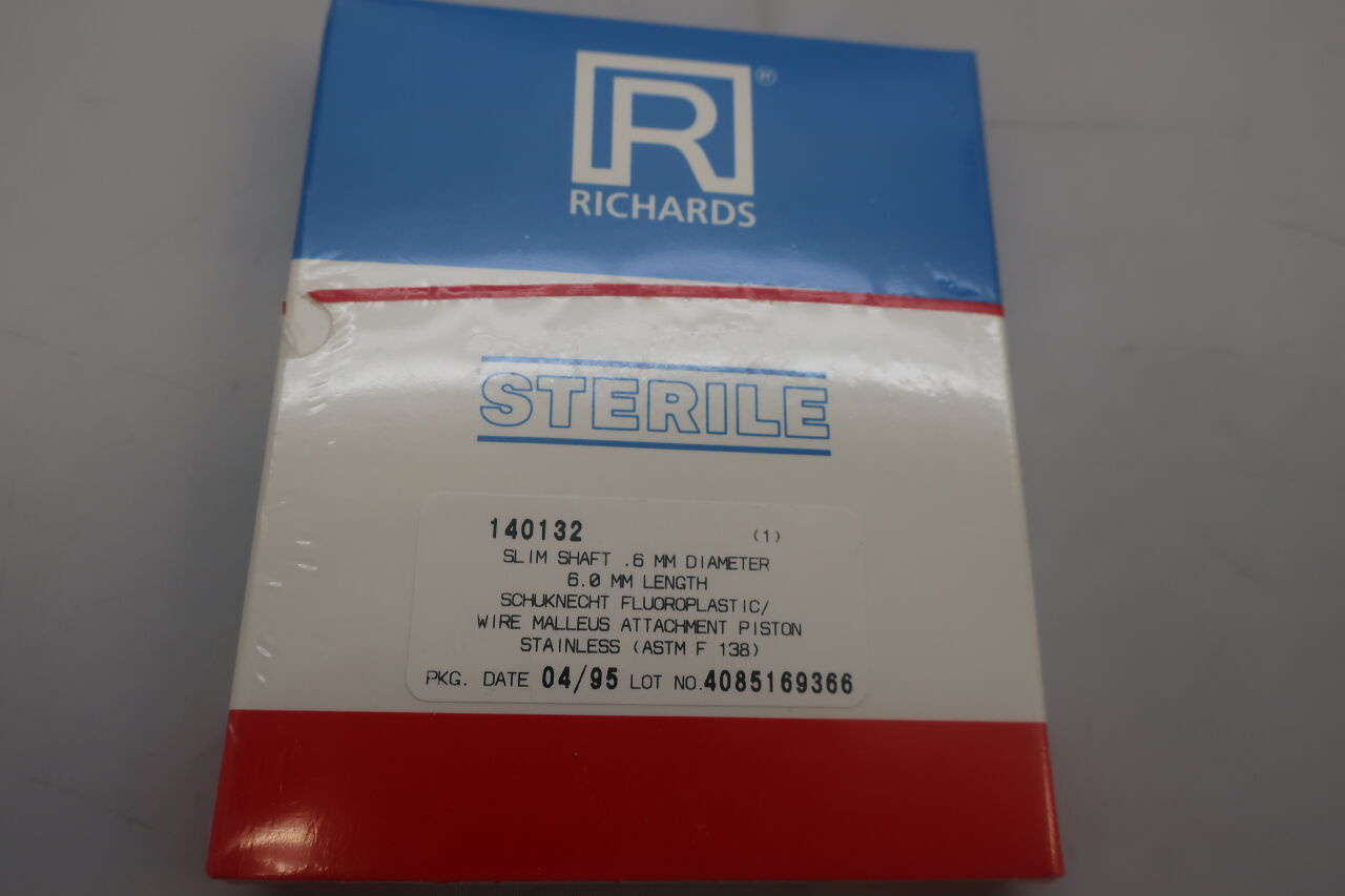 140132 - RICHARDS - SCHUKNECHT FLUOROPLASTIC/Wire Malleus Attachment Piston, Slim Shaft, .6mm dia x 6.0mm length, (BX/1) - ( Expiry Date: 2022-06-27 )