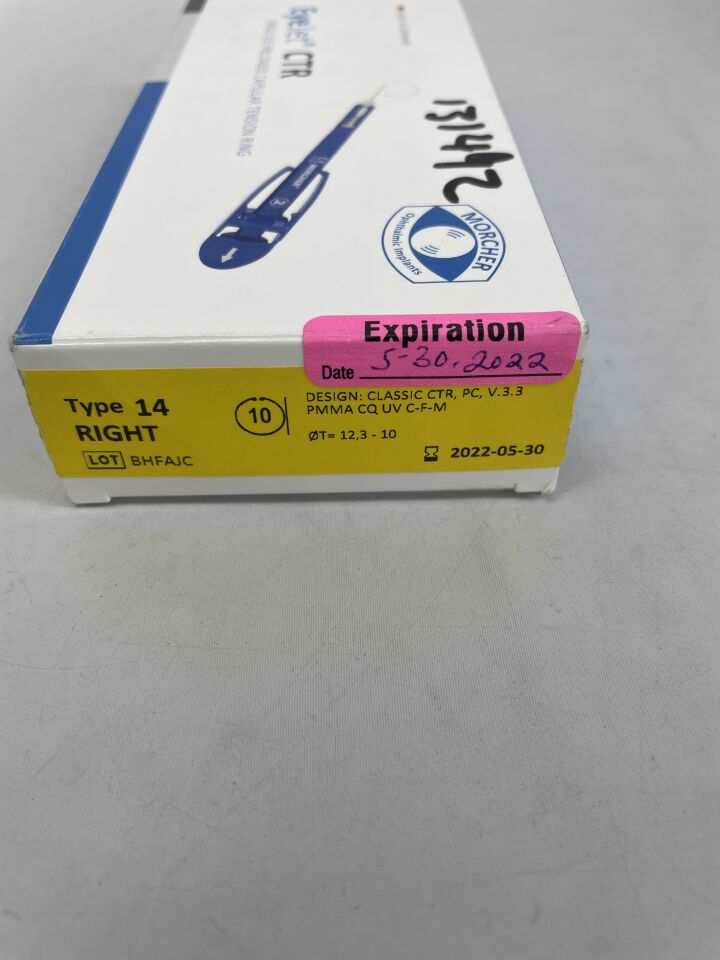 MR-14 Right - FCI - EYEJET CTR Capsular tension ring, Preloaded on EyeJet injector, Type 14 Right, ØT=12,3 - 10, (BX/1) - ( Expiry Date: 2023-03-14 )