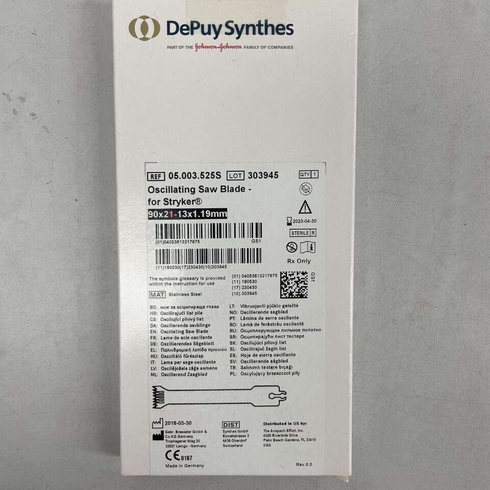 05.003.525S - SYNTHES - Oscillating Saw Blade 90x21-13x1.19mm, () - ( Expiry Date: 2023-04-30 )