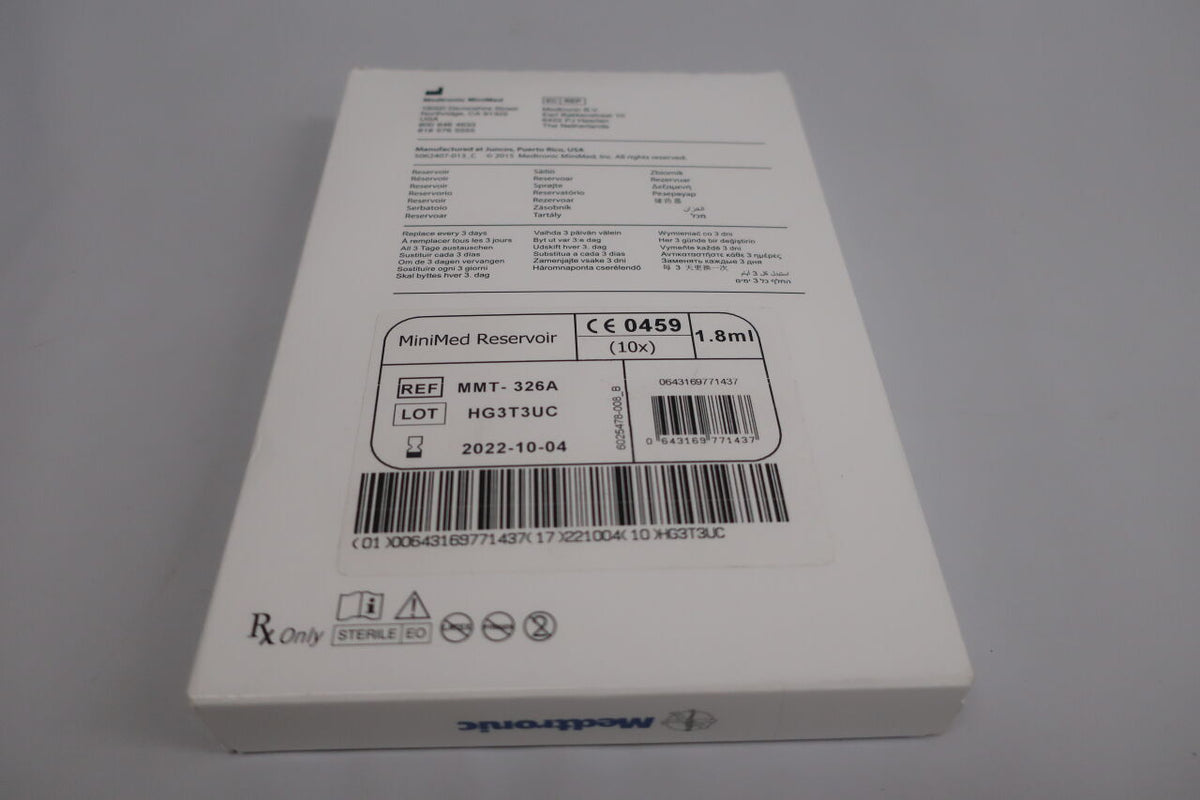 MMT-326A - MEDTRONIC - MiniMed Insulin Reservoir, holds 1.8ml, (BX/10)