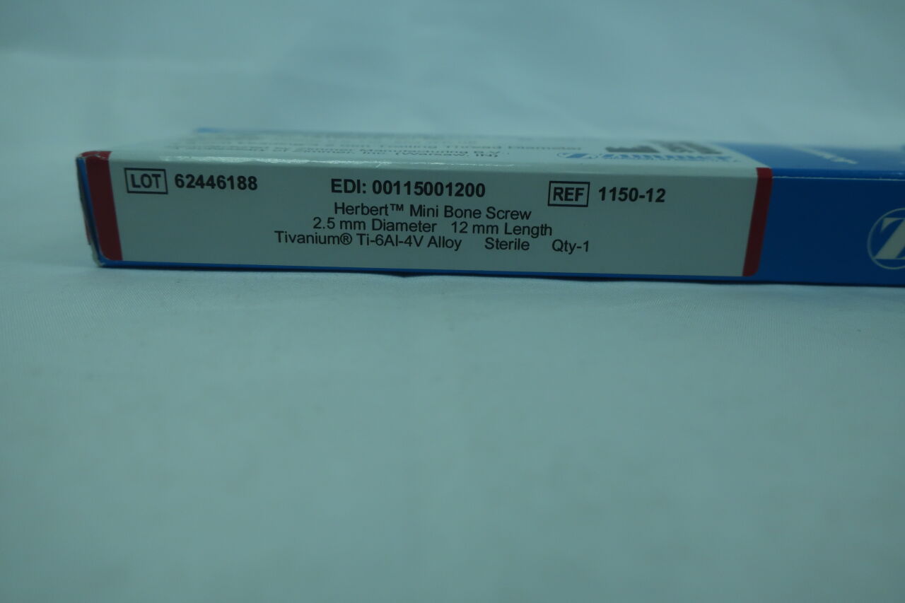 1150-12 - ZIMMER - Herbert Mini Bone Screw 2.5mm Diameter 12mm Length, (BX/1) - ( Expiry Date: 2023-09-01 )