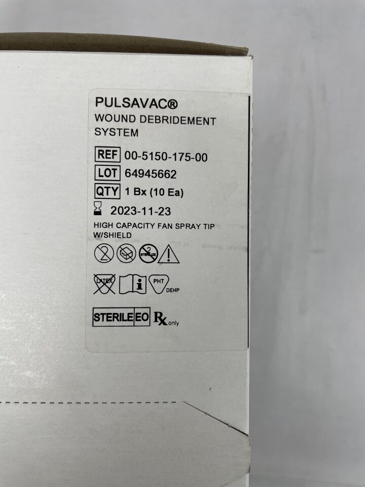00-5150-175-00 - ZIMMER - PULSAVAC Wound Debridement System, High Capacity Fan Spray Tip with Shield, 12.7 cm Length, (BX/10) - ( Expiry Date: 2023-11-23 )