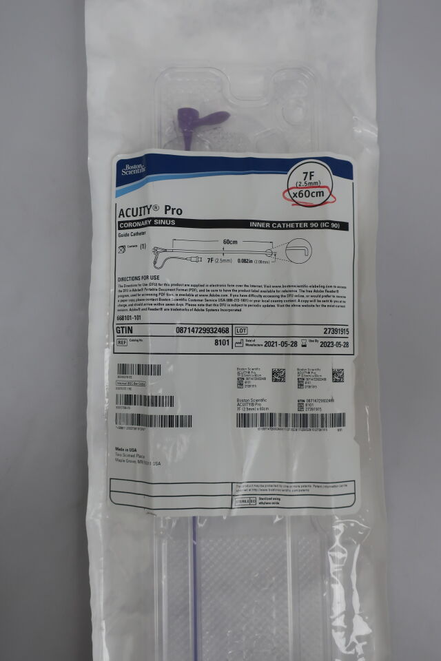 8101 - BOSTON SCIENTIFIC - ACUITY Pro Coronary Sinus Guide Catheter, Inner catheter 90, 60cm x 7F x 0.082 inch, (EA) - ( Expiry Date: 2024-03-07 )