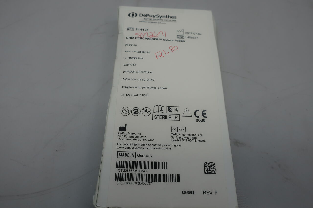 214101 - DEPUY - Chia Percpasser Suture Passer For OmniSpan Meniscal Repair System, (EA) - ( Expiry Date: 2021-07-30 )