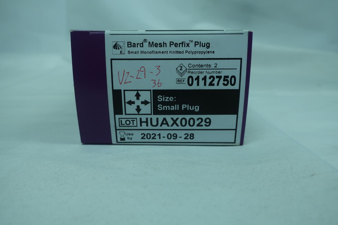 112750 - BARD - Mesh Perfix Plug, Small, 2.5 x 3.4 cm, Monofilament Knitted Polypropylene, (EA) - ( Expiry Date: 2023-05-28 )