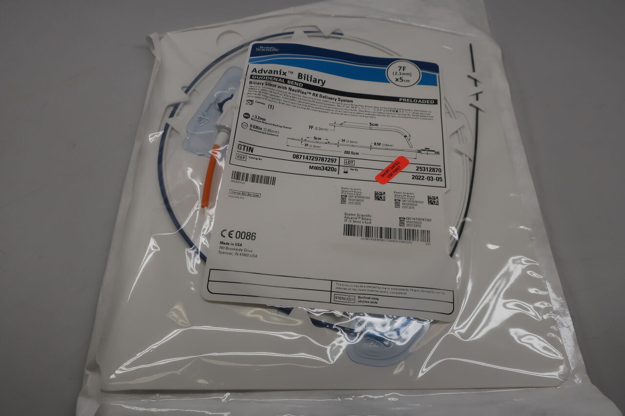 3420 - BOSTON SCIENTIFIC - Advanix Biliary Stent with Naviflex RX Delivery System, Duodenal Bend, Preloaded, 7F x 5cm, () - ( Expiry Date: 2023-06-02 )