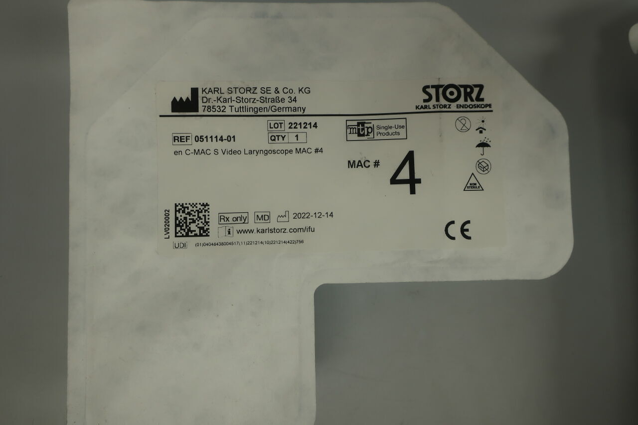 051114-01 - KARL STORZ - C-MAC S Video Laryngoscope MAC 4 , ( ) - ( Expiry Date : N/A )