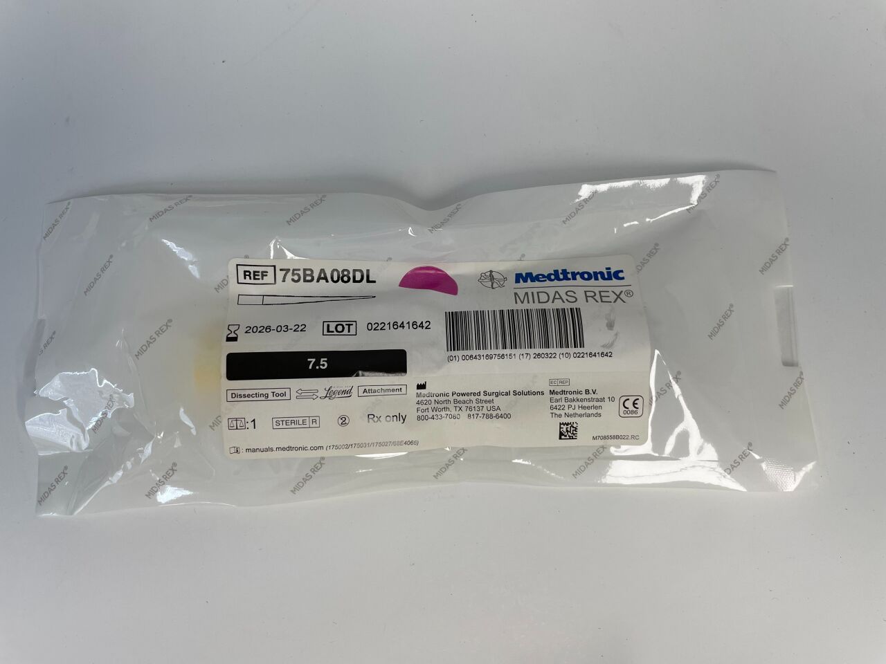 75BA08DL - MEDTRONIC - tool 75ba08dl lgn 7.5cm 0.8mm ball dmd l , ( EA ) - ( Expiry Date : 2025-02-15 )