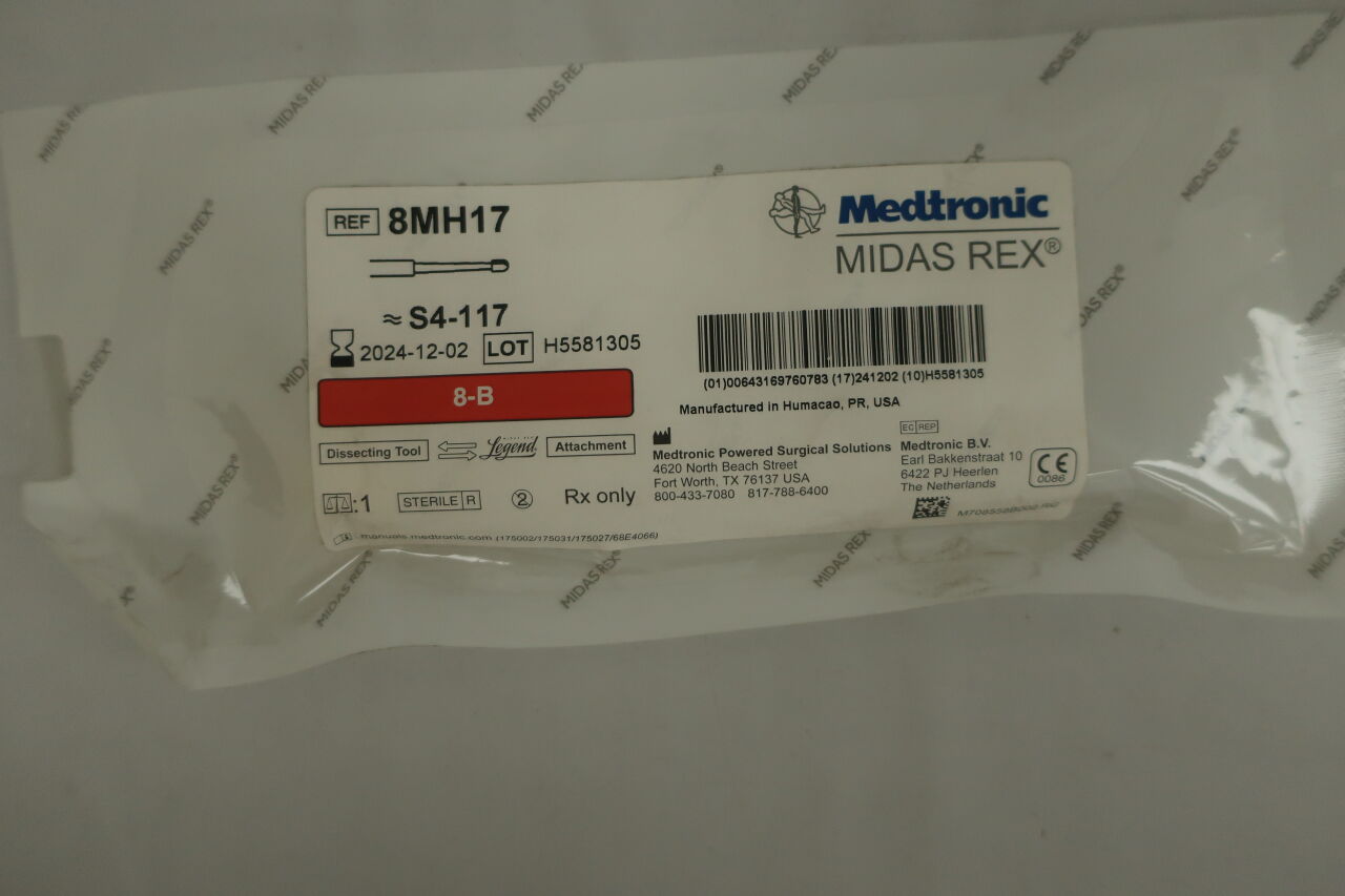 8MH17 - MEDTRONIC - midas rex match head fluted cutting burr, 1.7 mm head diameter, 8 cm shaft length , ( EA ) - ( Expiry Date : 2027-05-10 )
