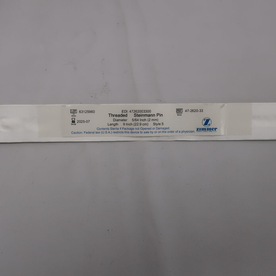 47-2620-33 - ZIMMER - threaded steinmann pin 5/64 inch 2mm , ( EA ) - ( Expiry Date : 2025-07-01 )