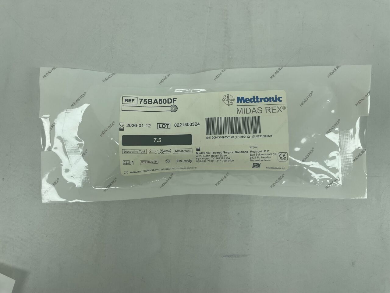 75BA50DF - MEDTRONIC - midas rex legend 7.5 tool, sd , ( EA ) - ( Expiry Date : 2025-02-04 )