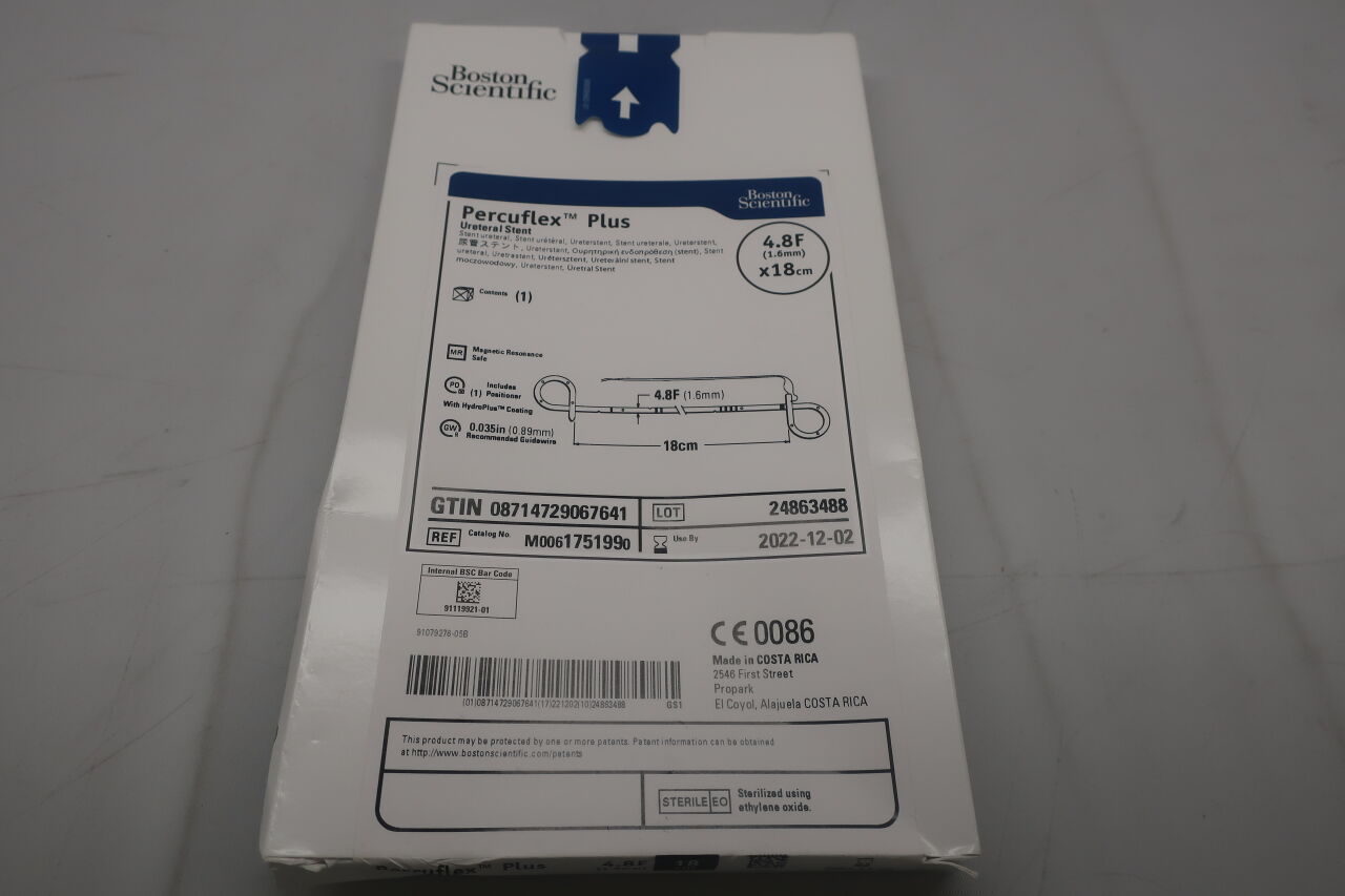 175199 - BOSTON SCIENTIFIC - Percuflex Plus Ureteral Stent, 4.8F x 18cm, (BX/1) - ( Expiry Date: 2023-05-04 )