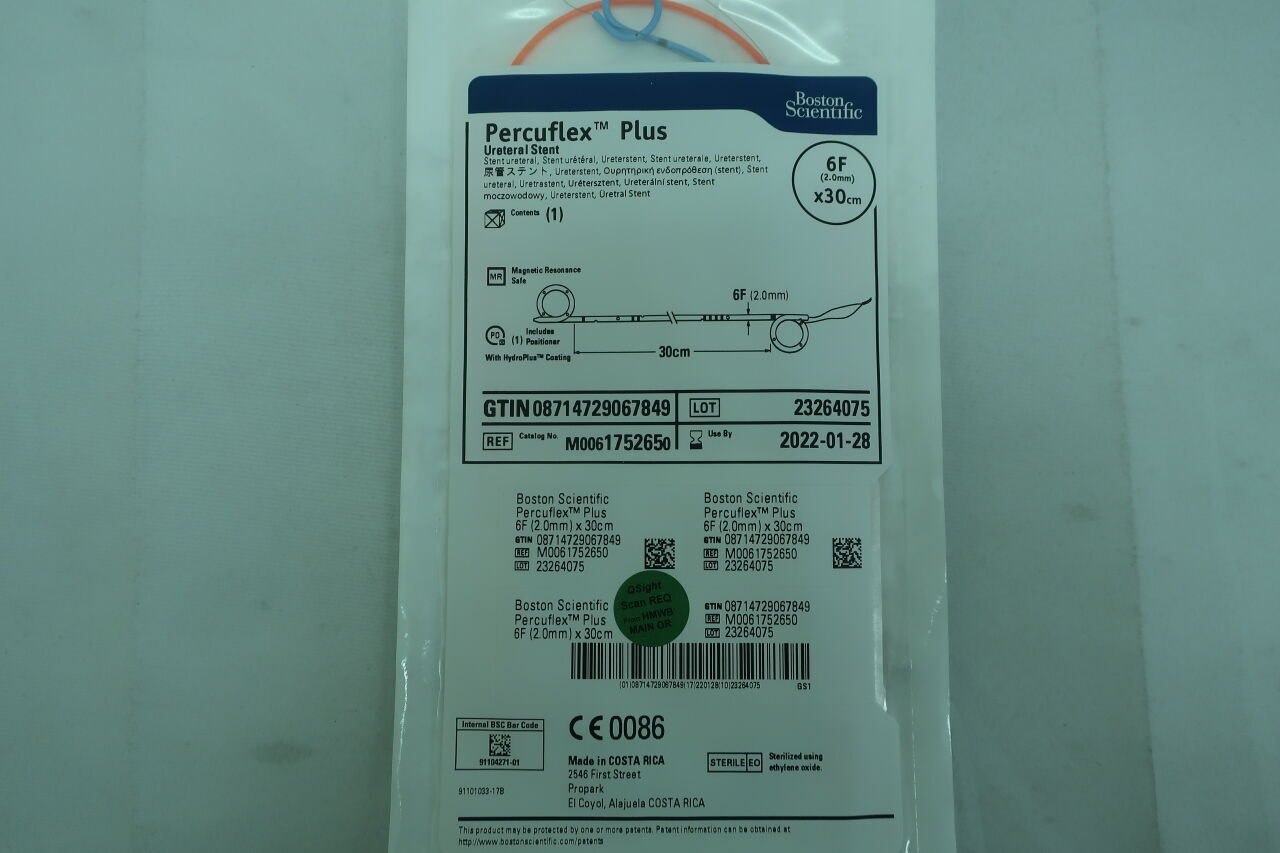 175265 - BOSTON SCIENTIFIC - Percuflex Plus Ureteral Stent, 6F x 30cm, () - ( Expiry Date: 2023-12-10 )