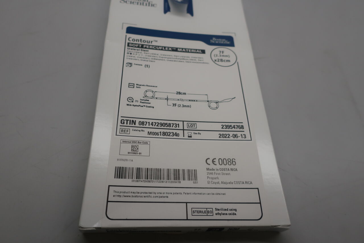 180234 - BOSTON SCIENTIFIC - Contour Ureteral Stent, Soft Percuflex Material, 7F x 28cm, () - ( Expiry Date: 2023-10-14 )