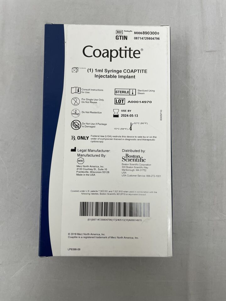 890300 - BOSTON SCIENTIFIC - Coaptite Injectable Implant, 1mL
, () - ( Expiry Date: 2023-09-08 )