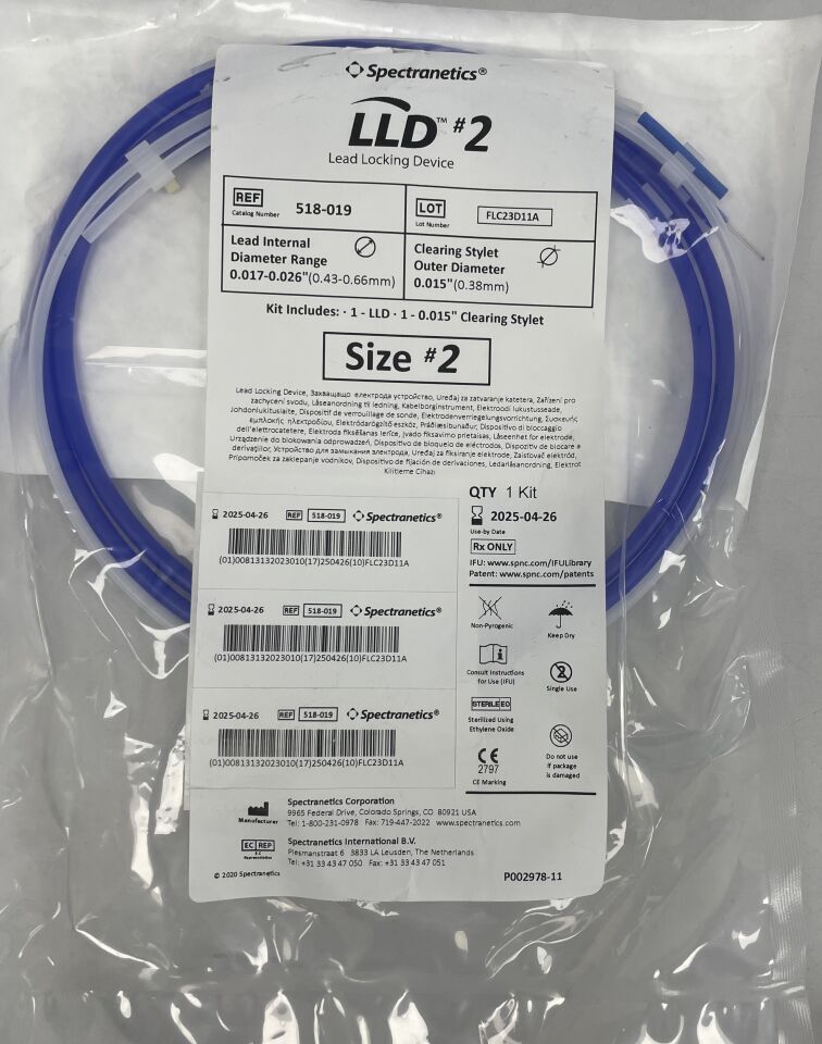 518-019 - SPECTRANETICS - Lead Locking Device (LLD #2), 0.017inch-0.026inch ID range, clearing Stylet 0.015inch , ( ) - ( Expiry Date : 2025-04-26 )