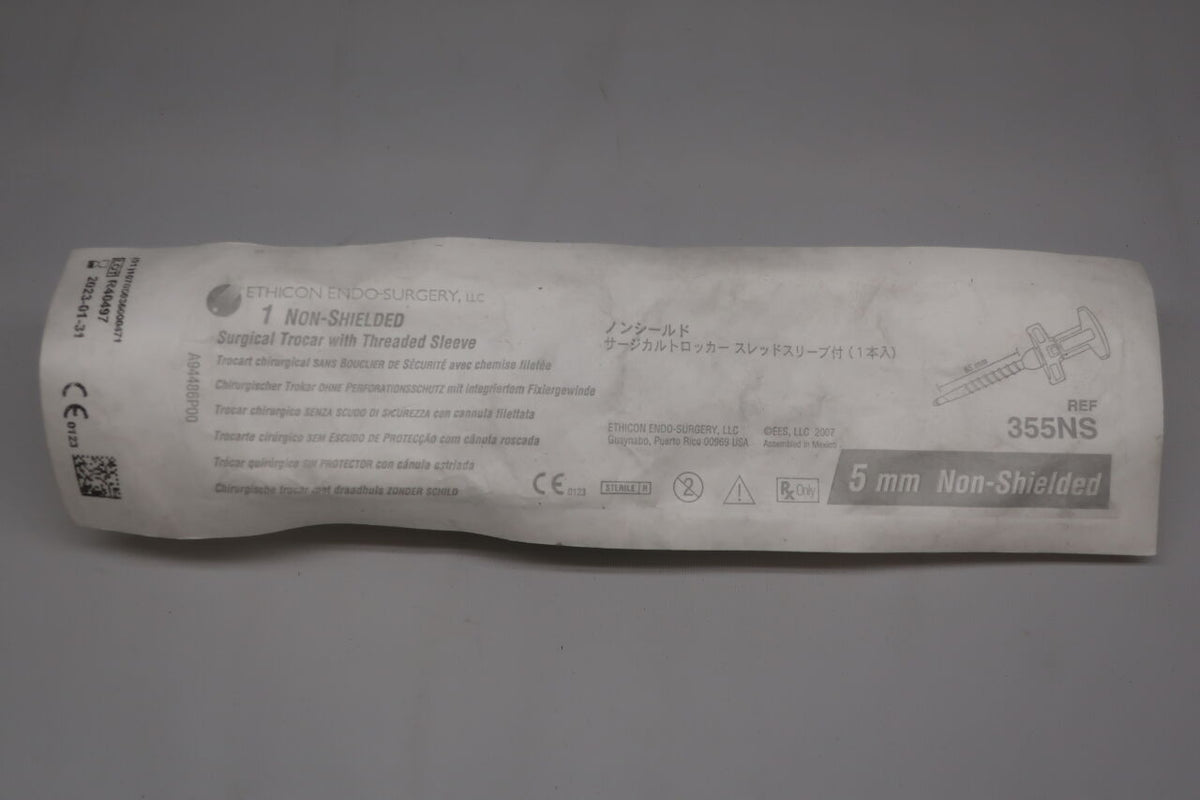 355NS - ETHICON - Endopath Non-shielded Sleeve Trocar, 5 dia. x 65 mm Length, (EA)