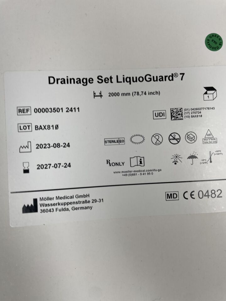 00003501 2411 - MLLER MEDICAL - Kit de drenaje LiquoGuard 7, 2000 mm, (caja/1) - (Fecha de caducidad: 24/07/2027)