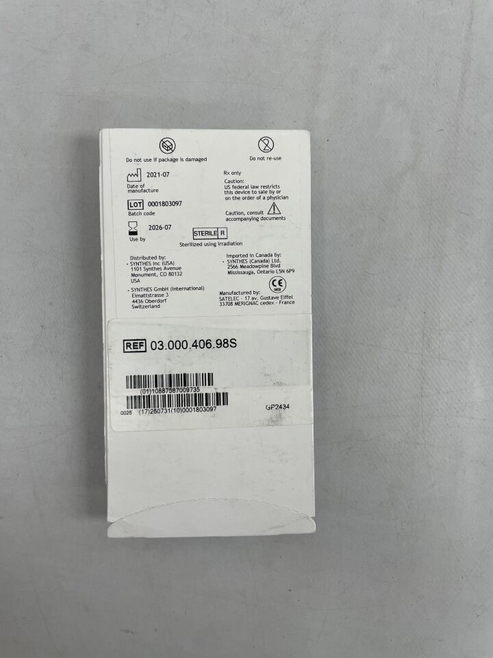 03.000.406.98S - SYNTHES - SCALPEL FLAT, 21.6x11.1x3.0x 0.5mm, () - ( Expiry Date: 2026-07-31 )