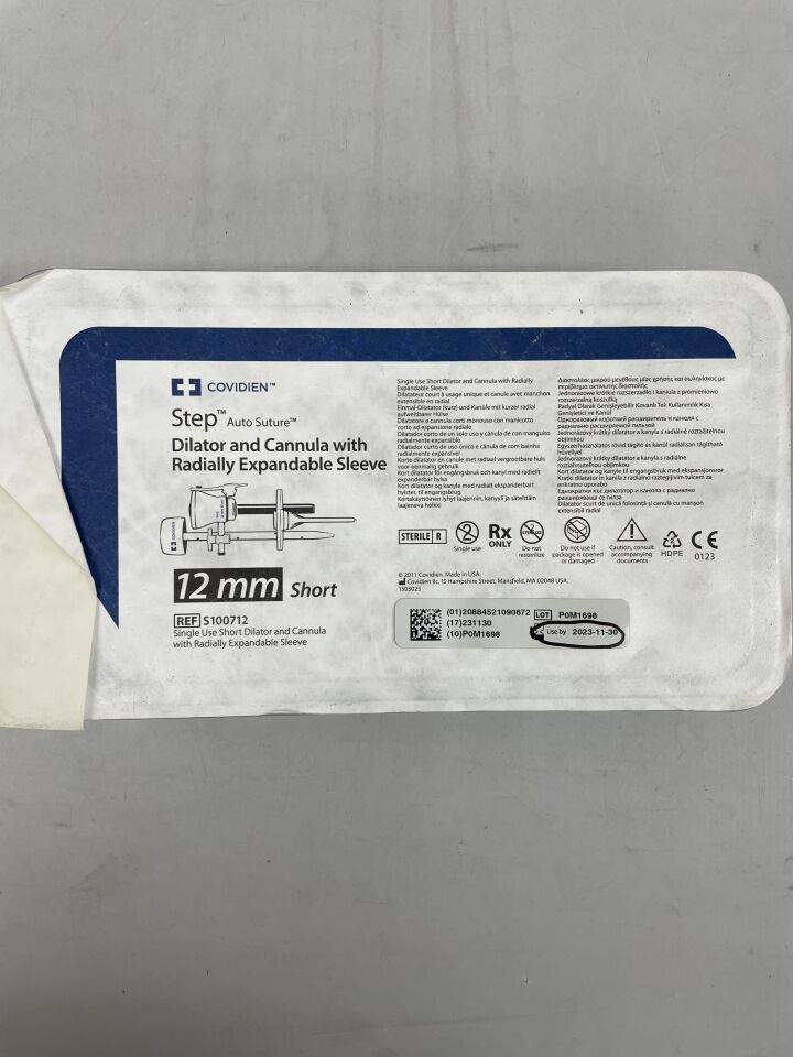 S100712 - COVIDIEN - Step Auto Suture Dilator and Cannula with Radially Expandable Sleeve, 12mm, short, (EA) - ( Expiry Date: 2023-11-30 )