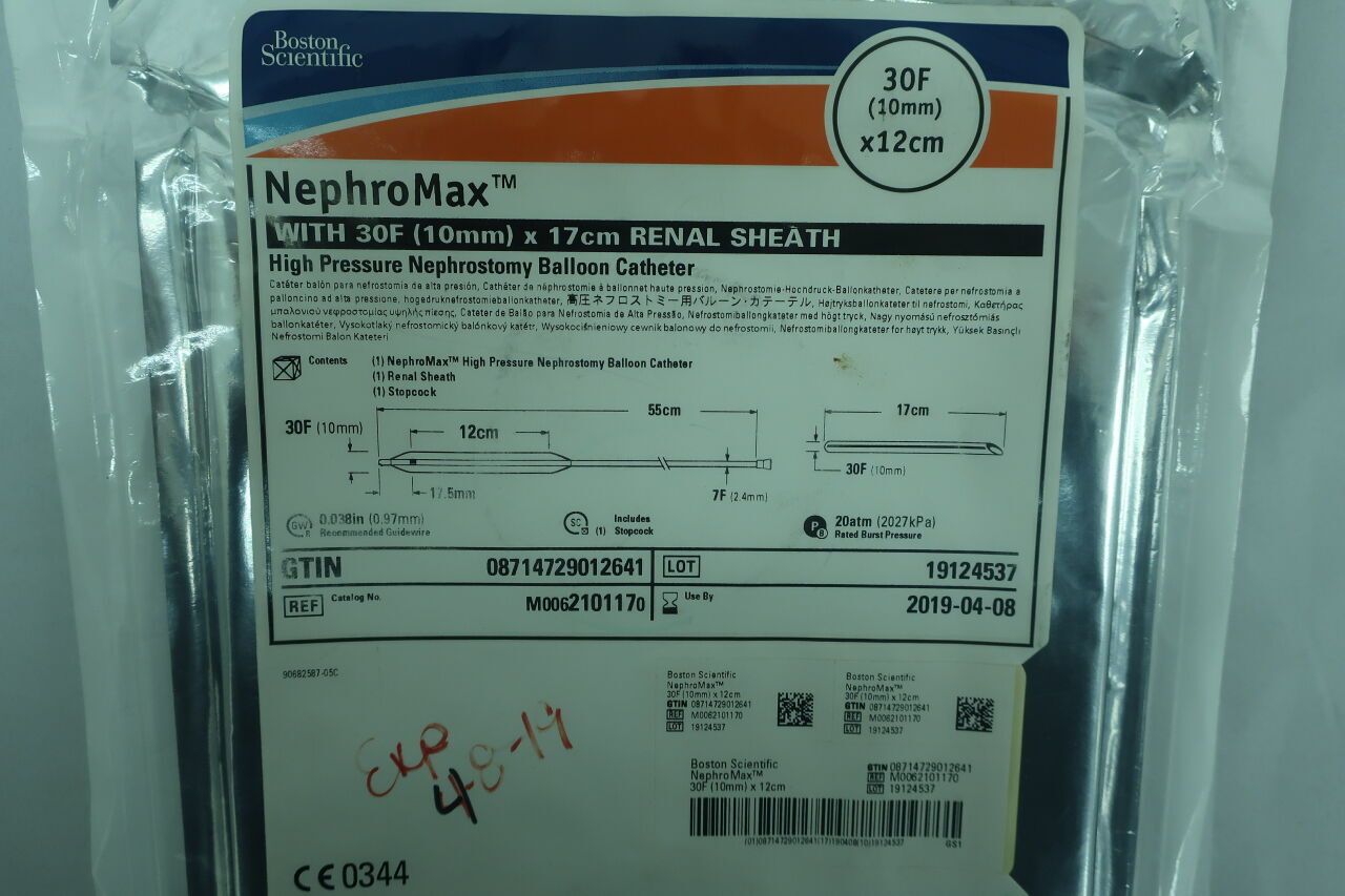 210117 - BOSTON SCIENTIFIC - NephroMax High Pressure Nephrostomy Balloon Catheter, 30F x 12cm, () - ( Expiry Date: 2023-12-06 )