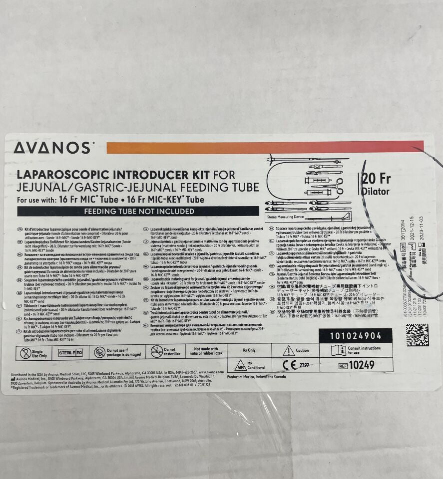 10249 - AVANOS - Laparoscopic Introducer Kit for Jejunal/Gastric Jejunal Feeding Tube, 20 FR Dialator, for use with 16Fr MIC/MIC-KEY Tube, (BX/1) - ( Expiry Date: 2023-11-03 )