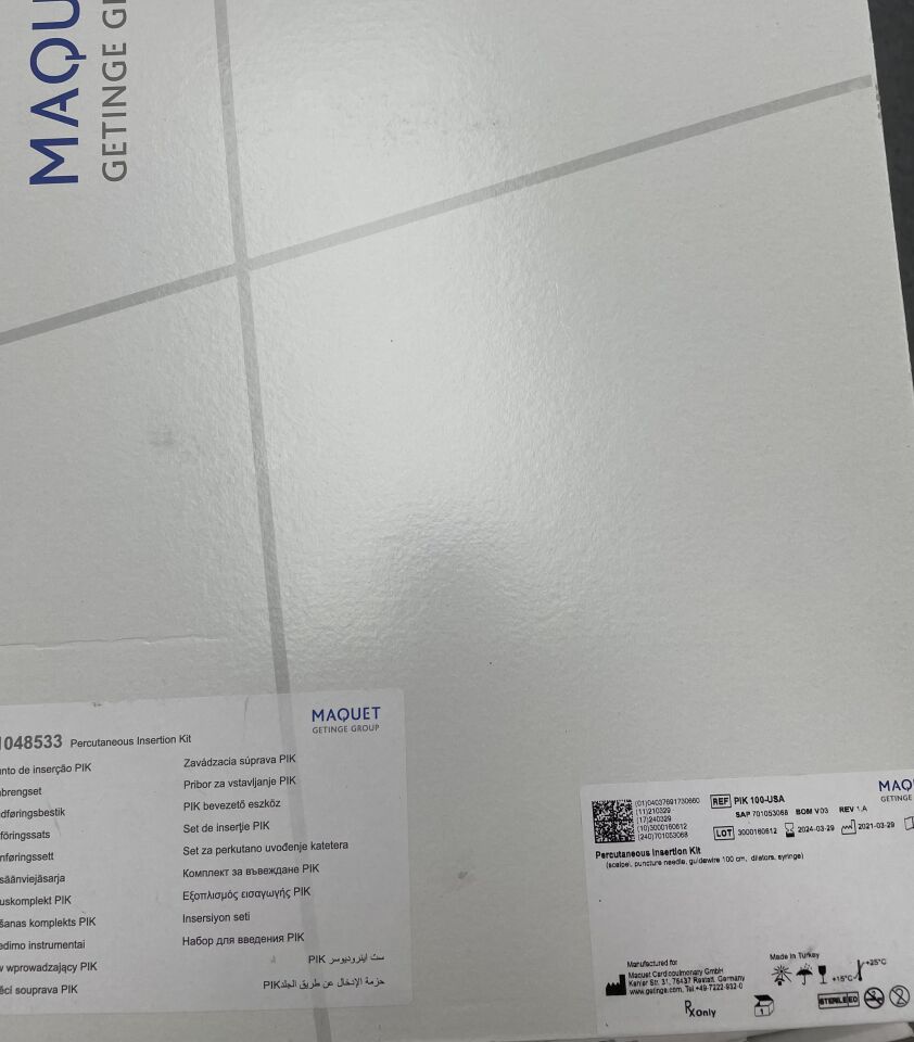 PIK100-USA - MAQUET - Percutaneous Insertion Kit 100, (BX/1) - ( Expiry Date: 2024-03-29 )