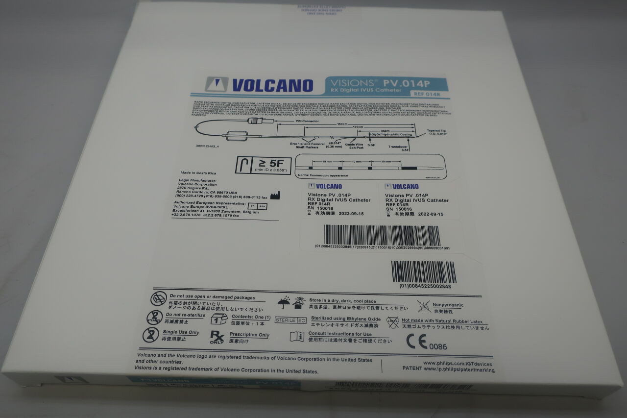 014R - VOLCANO - Volcano Corporation Visions PV .014P Digital IVUS Catheter, 150 cm Working Length, (BX/1) - ( Expiry Date: 2023-10-24 )